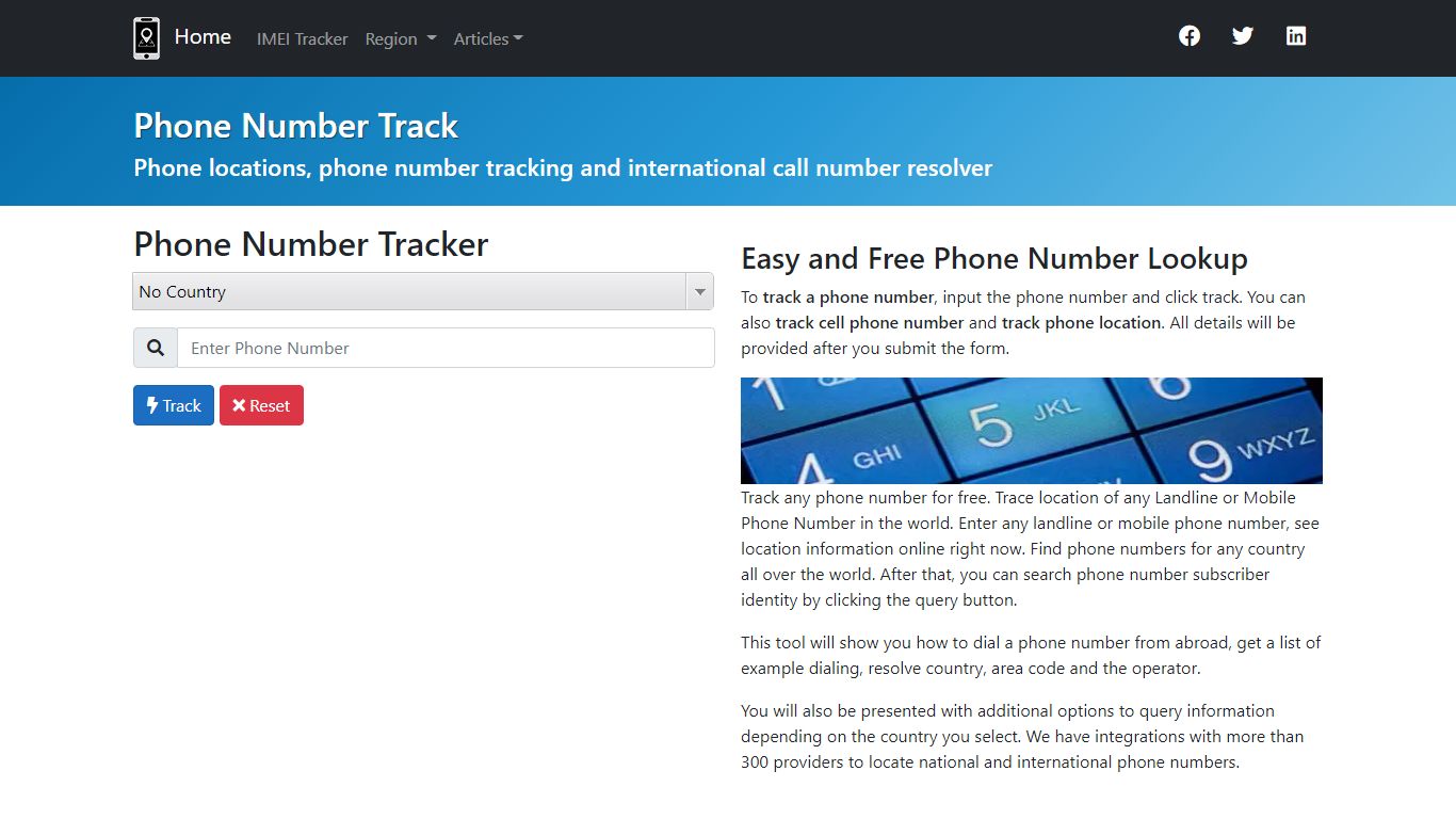 Phone Number Track